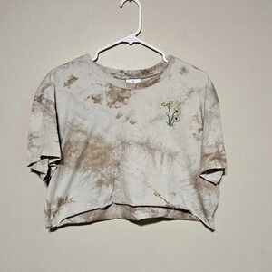 Empyre Crop Top Womens Large Tie Dye Crew Neck Short Sleeve 100% Cotton Skater